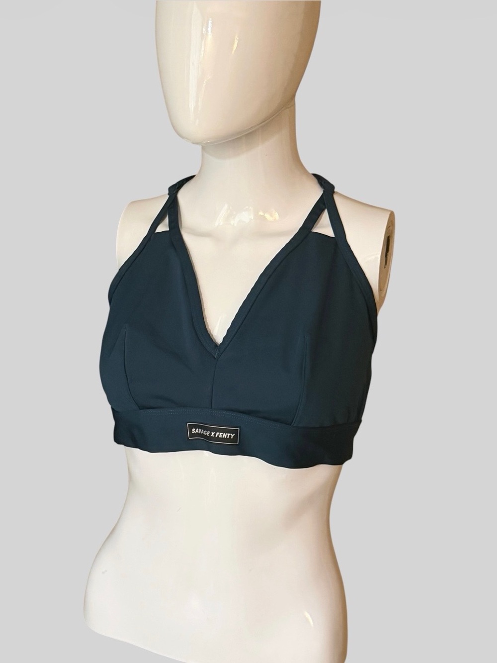 Savage X Fenty Dark Teal Strappy V-Neck Bralette